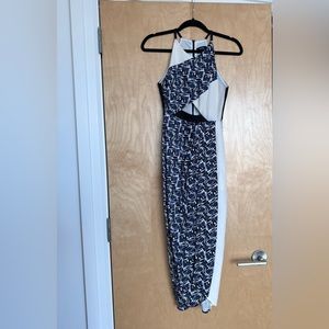 Blue Cutout Midi Dress